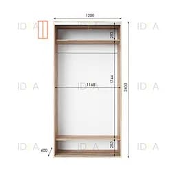 Шафа-купе Idea серія 8 120 x 60 x 240 см Дуб сонома Дзеркало - мініатюра 2