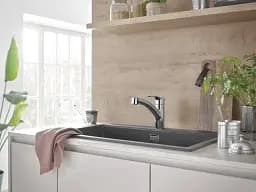 Змішувач для кухні Grohe Eurosmart з висувним виливом Хром 30412 - мініатюра 10