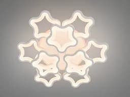 Сучасна LED люстра в спальню з пультом Diasha 1660/6+3WH біла димер 135W 55 см 3 режими світла - мініатюра 2