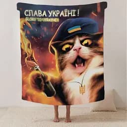 Плед патріотичний 3D Котяча Революція 20222488_B 12370 135х160 см - мініатюра 2