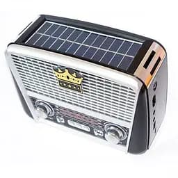 Радіоприймач Bluetooth із сонячною панеллю сірий портативна колонка радіо Golon RX-455S - мініатюра 3