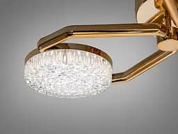 Стельова LED люстра золото 32W пульт димер - мініатюра 3