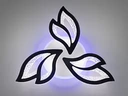 Люстра стельова LED Diasha 2455/3BK, 55W, 3200K-6500K, чорний акрил, сучасний стиль, з пультом, диммер - мініатюра 2