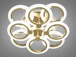 Золота LED люстра з пультом, диммером і кольоровою підсвіткою, 110W - мініатюра 2