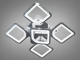 Люстра стельова LED Diasha S8060/4+1HR, 85W, 3200K-6500K, хром, сучасний стиль для дому - мініатюра 3