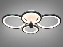Стельова світлодіодна люстра з пультом, dimmer, 70 Вт, чорна - мініатюра 2