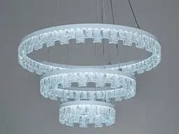 Стильная подвесная LED-люстра для зала Diasha MD78201/600+400+200WH, біла, 105W, Ø60 см, 3 кільця - мініатюра 3