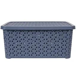 Кошик Diomedea з кришкою 29.7x19.6x13 см 6 л сіро-блакитний (К12-121) - мініатюра 2
