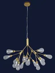 Люстра стельова Levistella 918LP268-15 GD+CL, 15 плафонів, золотий, прозорий, метал, скло, сучасний стиль для дому - мініатюра 2