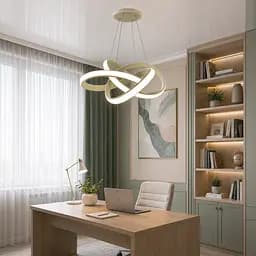 Сучасна підвісна LED люстра для вітальні Linisoln 9031-600 WH біла 215W 60 см 25-30 м2 - мініатюра 3