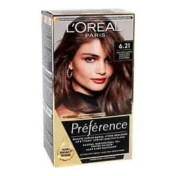 Уцінка. Стійка фарба для волосся L'Oreal Paris Preference 6.21 Zurich Cool Iridescent Very Light Brown 174 мл - мініатюра 2