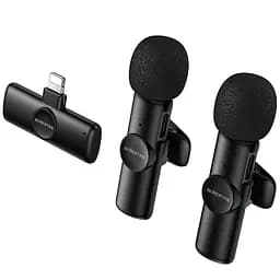 Петличний бездротовий мікрофон Borofone BFK16A Winner dual-mic Type-C Black - мініатюра 5