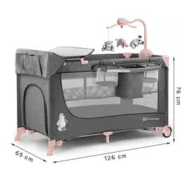 Ліжко-манеж з пеленатором Kinderkraft Joy Pink сіре з рожевим (00-00158383) - мініатюра 12