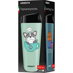 Термокухоль Ardesto Coffee time Red Cat, нержавіюча сталь, синій, 450 мл (AR2645CG) - мініатюра 4
