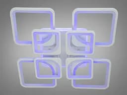 Стельова LED-люстра Diasha 8060/4+4WH 165W, Ø60x14 см, 3 кольори світла, диммер, пульт - мініатюра 3