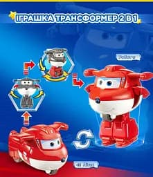 Ігрова фігурка-трансформер Super Wings Transform-a-Bots Джетт (Jett) 5 см (EU780010) - мініатюра 4