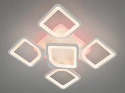 Люстра стельова LED Diasha S8060/4+1WH, 85W, 3200K-6500K, білий метал, сучасний стиль для дому - мініатюра 2