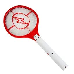 Электромухобойка ракетка аккумуляторная красная с белой ручкой Rechargeable Mosquito Hitting Swatter
