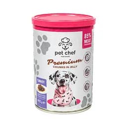 Вологий корм для дорослих собак Pet Chef, шматочки в желе з індичкою. 415 г - мініатюра 9