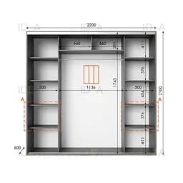 Шафа-купе Idea серія 7 220 x 60 x 210 см Венге темний - мініатюра 2