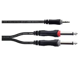 Комутаційний кабель mini Jack 3,5 stereo — 2x Jack mono 6.3 5 м Cordial EY 5 WPP - мініатюра 2