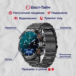 Годинник Smart Delta K52 Black, 2 ремінця - мініатюра 5