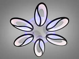 Стельова LED люстра з диммером та LED підсвічуванням, 105 Вт, чорна - мініатюра 2