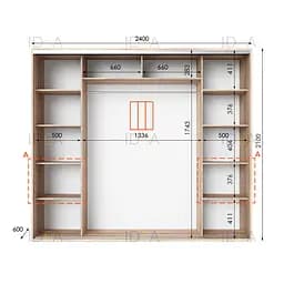 Шафа-купе Idea серія 7 240 x 60 x 210 см Дуб сонома Дзеркало - мініатюра 2