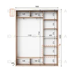 Шафа-купе Idea серія 1 180 x 45 x 240 см Дуб сонома - мініатюра 2