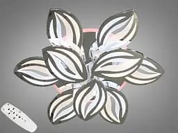 Стельова LED-люстра Diasha 8092/6+3HR 165W, Ø70x12 см, 3 кольори світла, диммер, пульт - мініатюра 2