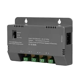 Блок живлення Kraft KRF-1204B (4CH) 60W, 4 канали навантаження, 12V/1A на 1 канал, з регулятором напруги для компенсації довжини кабелю (43-00144) - мініатюра 1