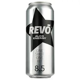 Упаковка енергетичного напою Revo Alco Energy 8.5% 12 л (0.5 л х 24 шт.) з/б - мініатюра 2
