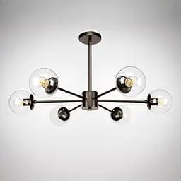 Люстра лофт із білими кулями Levistella 7529807-6 BK+CL - мініатюра 2