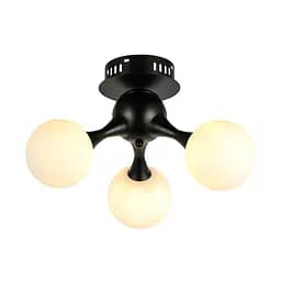 Потолочна люстра LED Levistella 7529817-3 BK+WH, 40W, чорний метал, біле скло, сучасний стиль для дому - мініатюра 2