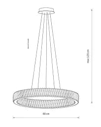 Підвісний світильник, люстра Nowodvorski 11706 Luxora Round LED 1x38W 3000K 3400Lm IP20 хром - мініатюра 3