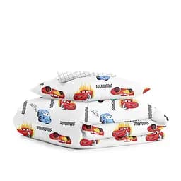 Дитяча постільна білизна в ліжечко CARS CS2, червоний (TachkyMcQueen/Sally_CellGreyWhite110x160_140)