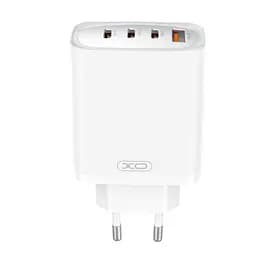 Мережевий зарядний пристрій XO CE23 (EU) 65W GaN Nitride (3USB-C+1USB-A) Fast Charging Charger Білий
