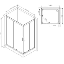 Душове огородження Square Pivot AM.PM Gem 90×90 см, без піддону, хром профіль W90UG-404-9090-MT - мініатюра 8