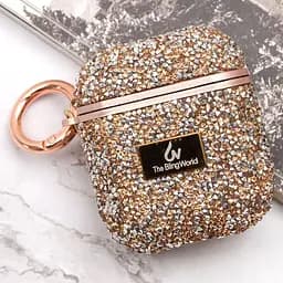TPU чохол Bling World Rock Diamond для навушників AirPods 1/2 Рожевий - мініатюра 6