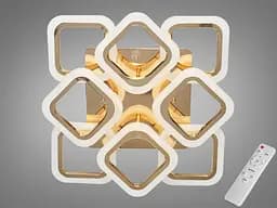 Люстра стельова LED Diasha AS8060/4+4G Dimmer, 80W, 4400 лм, золото, для вітальні, спальні, коридору