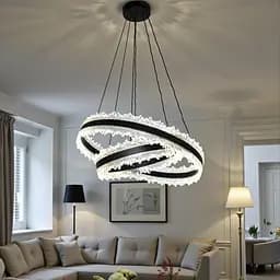 LED-люстра для вітальні Diasha D8751-600+400BK, чорна, 140W, 7700 lm - мініатюра 3