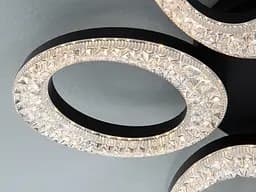 Сучасна стельова LED люстра Diasha 5607/5BK чорна з пультом 53W 56 см до 16 м2 - мініатюра 5