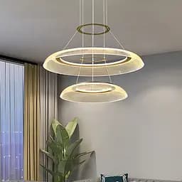 Невероятная каскадная люстра с акриловыми резными рассеивателями 60+43 см Line F Арт. C13-600+430 AB