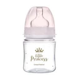 Антиколікова пляшечка Canpol Babies Easystart Royal baby, з широким отвором, 120 мл, рожевий (35/233_pin) - мініатюра 1