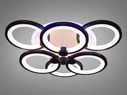 Стельова LED-люстра Diasha 8022/3+3BK 85W, Ø 50 x 12 см, 3 кольори світла, диммер, пульт - мініатюра 4