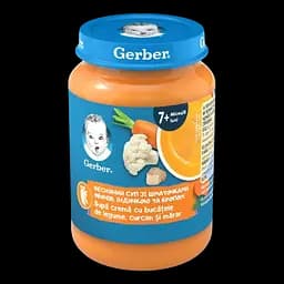 Набір пюре Gerber : овоче - м'ясне від 7 міс зі шматочками Овочі з куркою 190 г + овоче-м'ясне від 7місюВесняний суп зі шматочками овочів, індичкою та кропом 190 г + рибно-овочеве від 6 міс Риба з картоплею, цукіні та броколі 190 г - мініатюра 3
