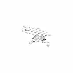 Накладний світильник Skarlat RSLC78049-2 2×7W WH+BK 3000K - мініатюра 2