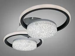 Стильна LED-люстра Diasha 2561WH+BK DIMMER 58W, 3190 lm, 52x25 см з пультом - мініатюра 3