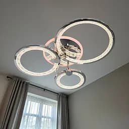 Елегантна стельова LED-люстра для вітальні Diasha 8180/3HR LED 3color dimmer - мініатюра 2