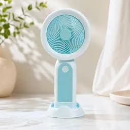 Вентилятор Handheld Fan на акумуляторі з підсвіткою, блакитний, портативний вентилятор із підсвіткою для телефона - мініатюра 4